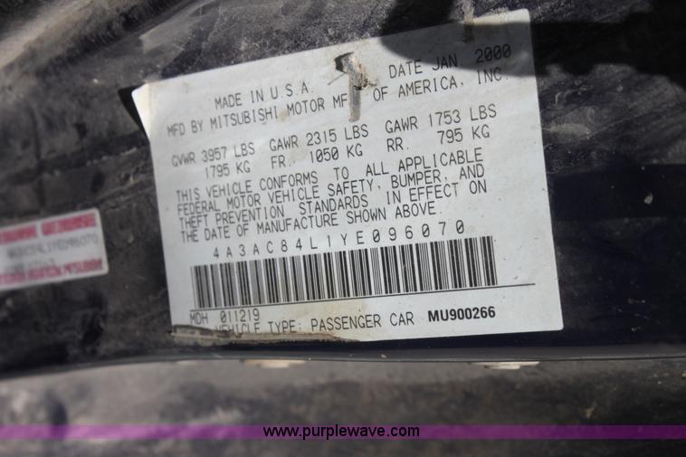 image for item I7361 2000 Mitsubishi Eclipse GT