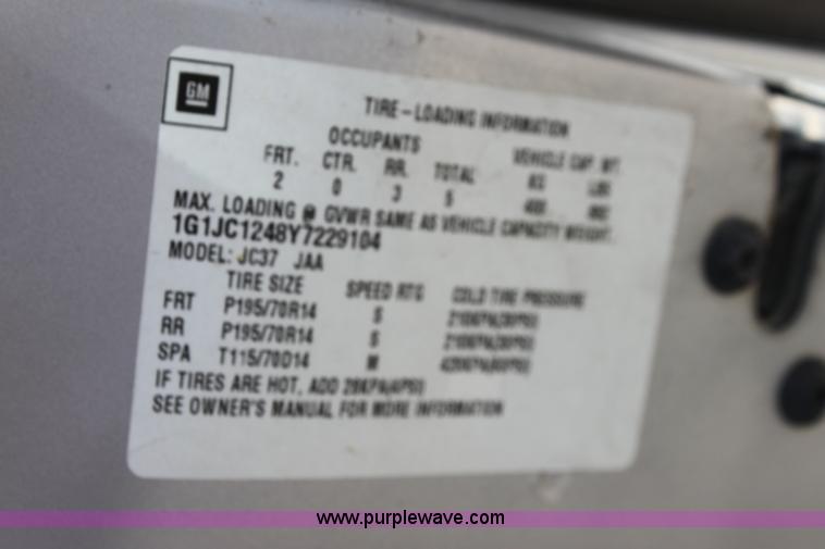 image for item I7367 2000 Chevrolet Cavalier