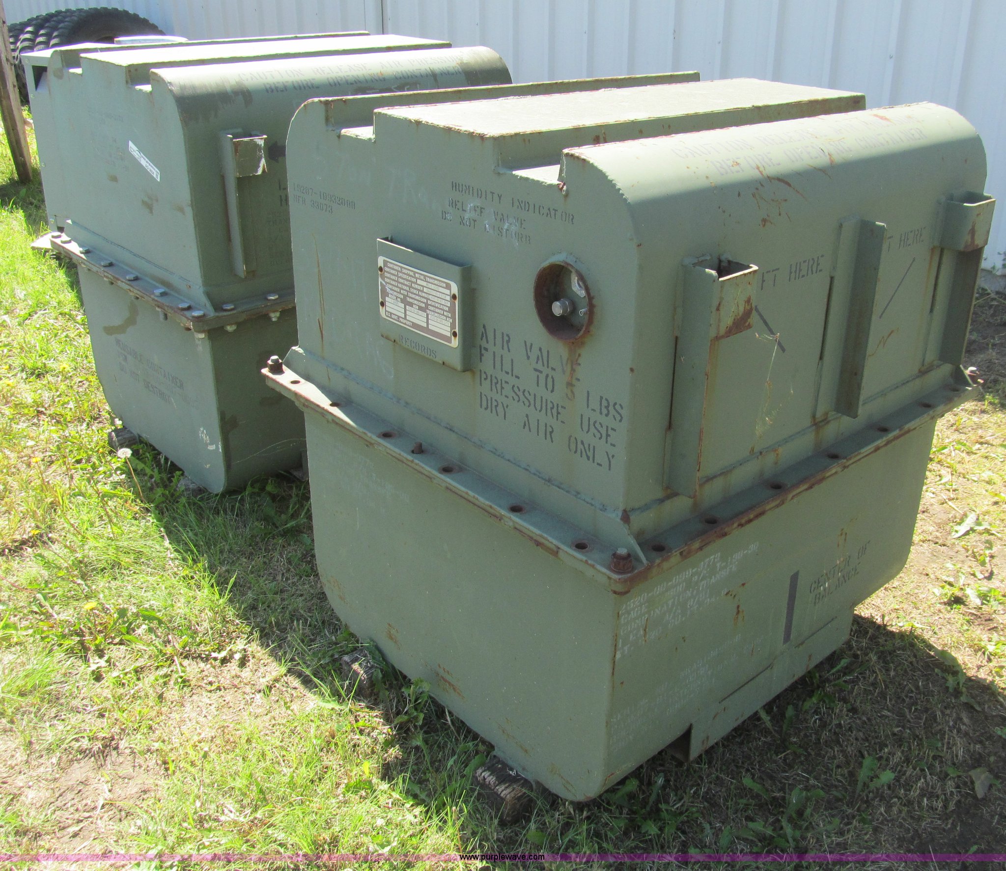 (2) military shipping containers in Hutchinson, KS Item AQ9806 sold