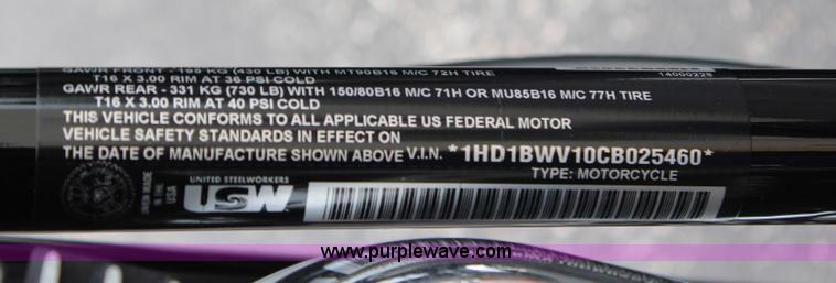 image for item AZ9755 2012 Harley Davidson Softail motorcycle