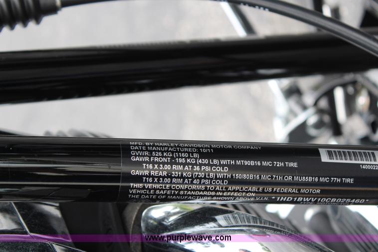 image for item AZ9755 2012 Harley Davidson Softail motorcycle