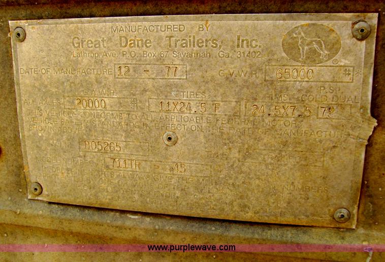 image for item E4906 1977 Great Dane 711TR-45 dry van trailer