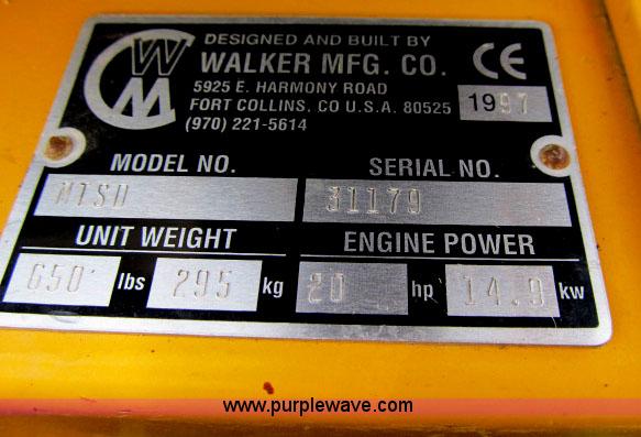 image for item F4909 1997 Walker MTSD ZTR lawn mower