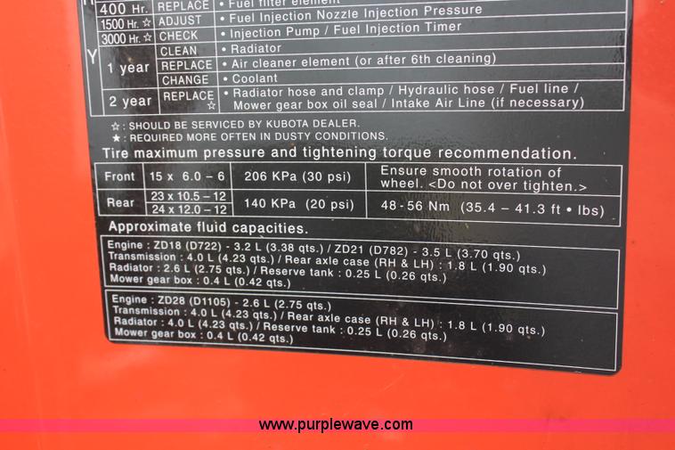 image for item H2716 Kubota ZD28 ZTR lawn mower