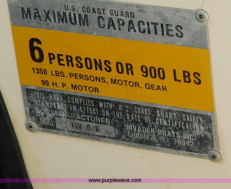 image for item I3587 1985 Invader boat