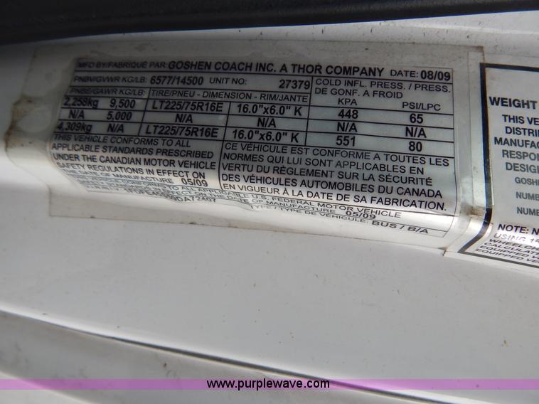 image for item I4681 2009 Ford E450 Goshen bus