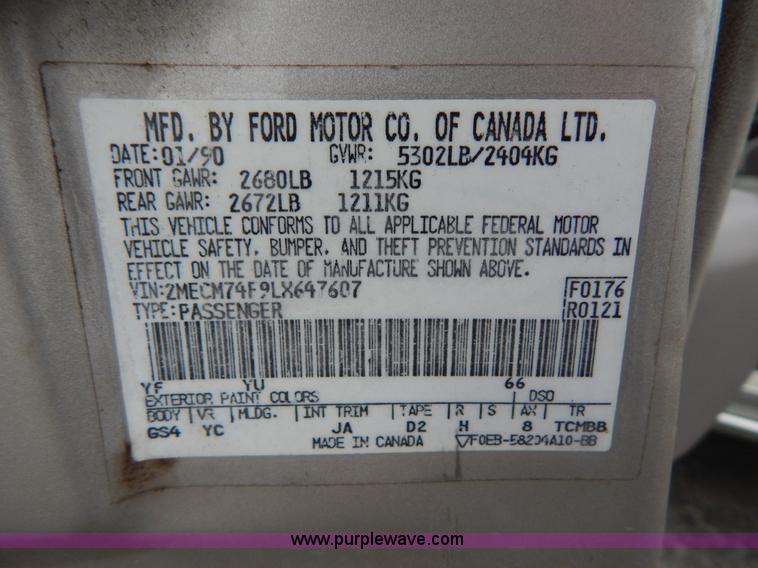 image for item I4687 1990 Mercury Grand Marquis GS