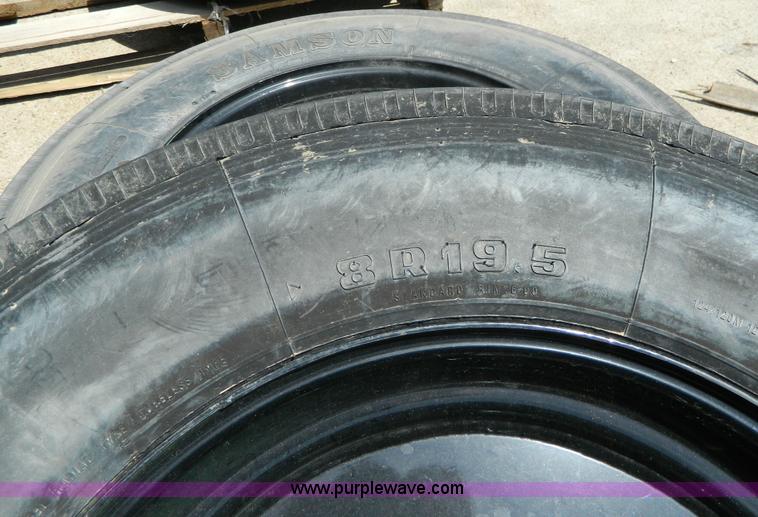 image for item AL9873 (2) 8R19.5 tires and wheels