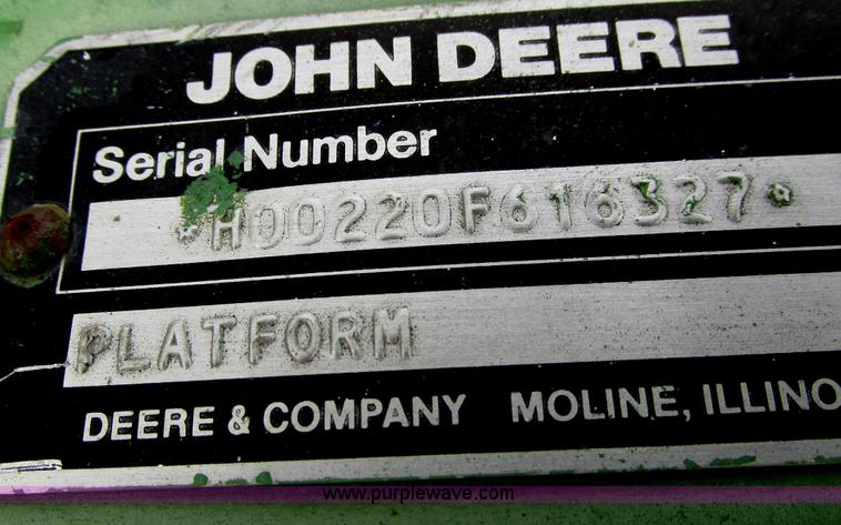 image for item I9560 John Deere 220 rigid platform header