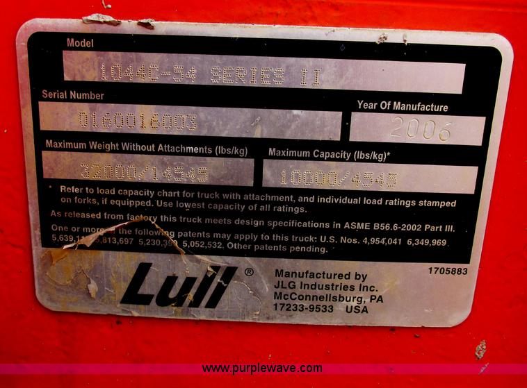 image for item F4899 2006 Lull 1044C-54 Series II telehandler