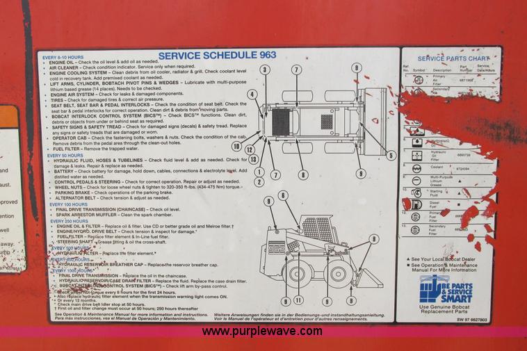 image for item I9592 1998 Bobcat 963 skid steer