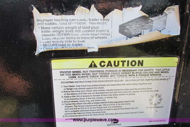 image for item I9601 2011 Pro-Trak gooseneck trailer