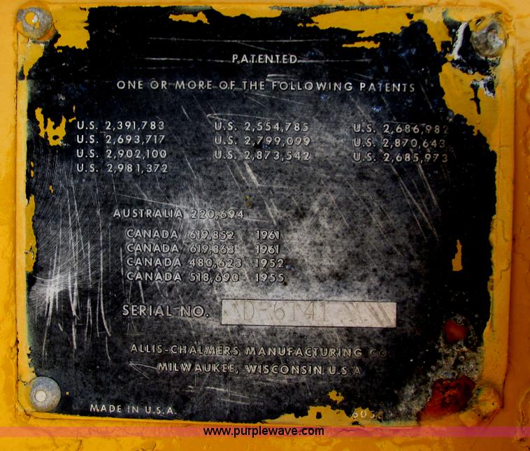 image for item I9602 1963 Allis Chalmers D rigid motor grader