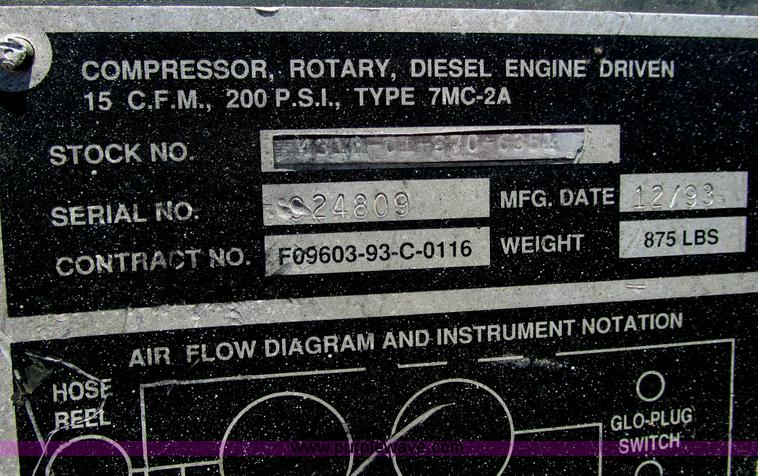 image for item I9604 1993 U.S. Air Force 7MC2A air compressor