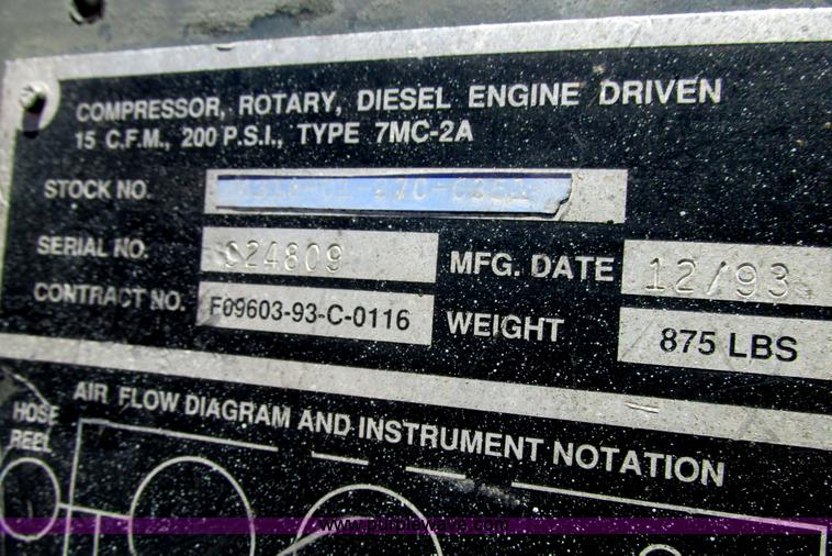 image for item I9604 1993 U.S. Air Force 7MC2A air compressor