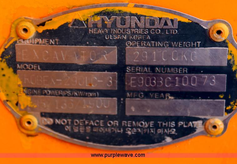 image for item J2184 1995 Hyundai Robex 290LC-3 excavator