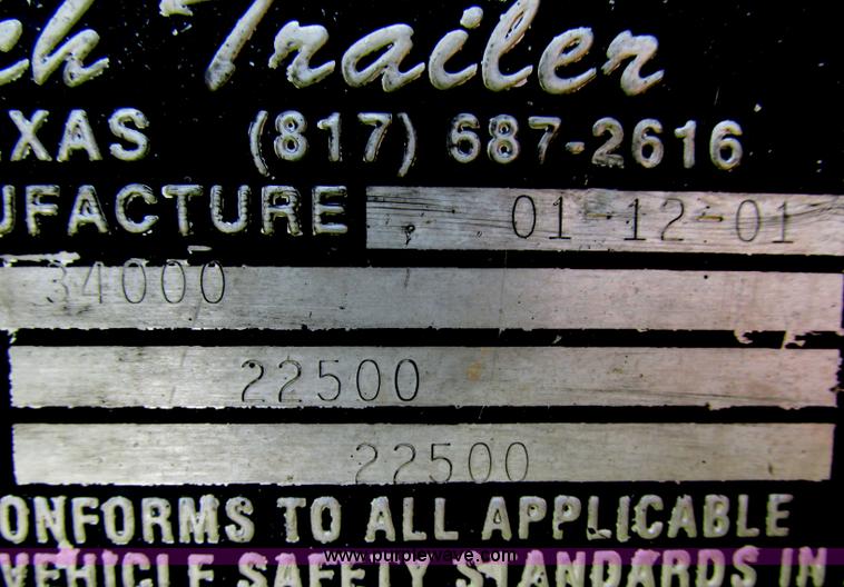 image for item J2485 2001 Leach pup trailer