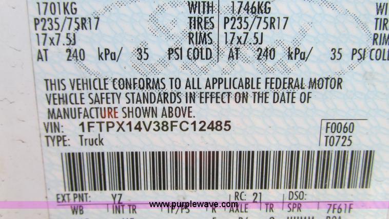 image for item G9108 2008 Ford F150 XLT SuperCab pickup truck