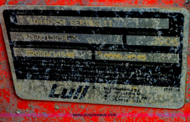 image for item H2934 2006 Lull 1044C-54 Series II telehandler