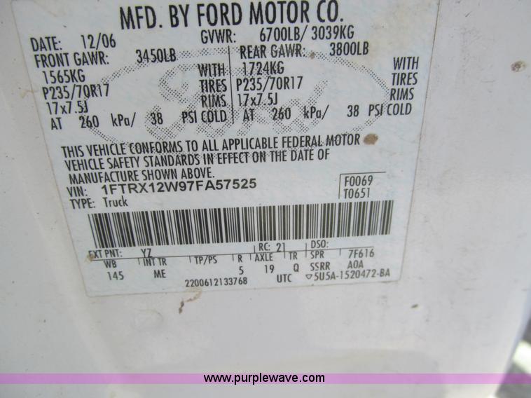 image for item H8922 2007 Ford F150 XLT SuperCab pickup truck