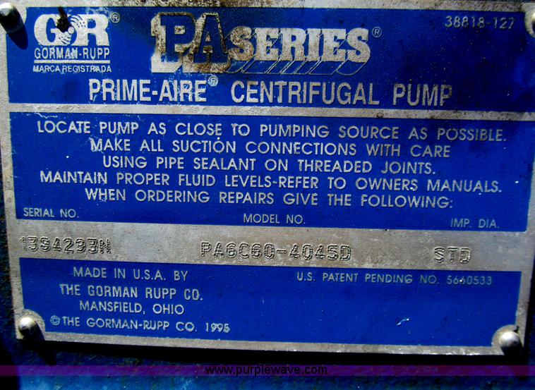 image for item H8924 2007 Gorman Rupp 6" trash pump