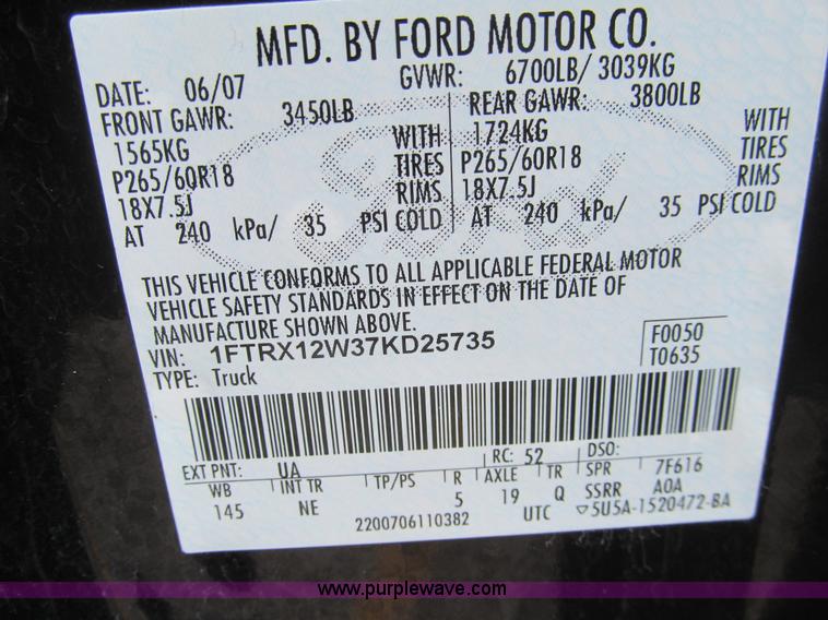 image for item H8933 2007 Ford F150 XLT SuperCab pickup truck