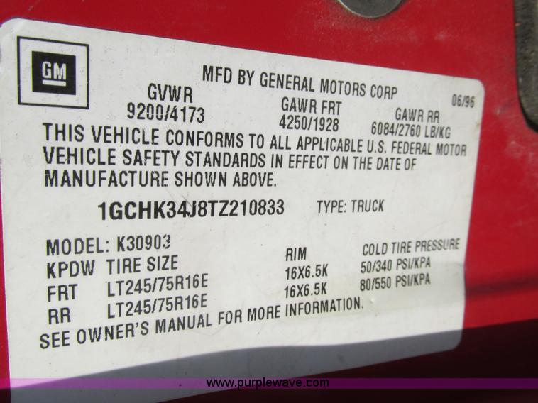 image for item AN9081 1996 Chevrolet K3500 pickup truck