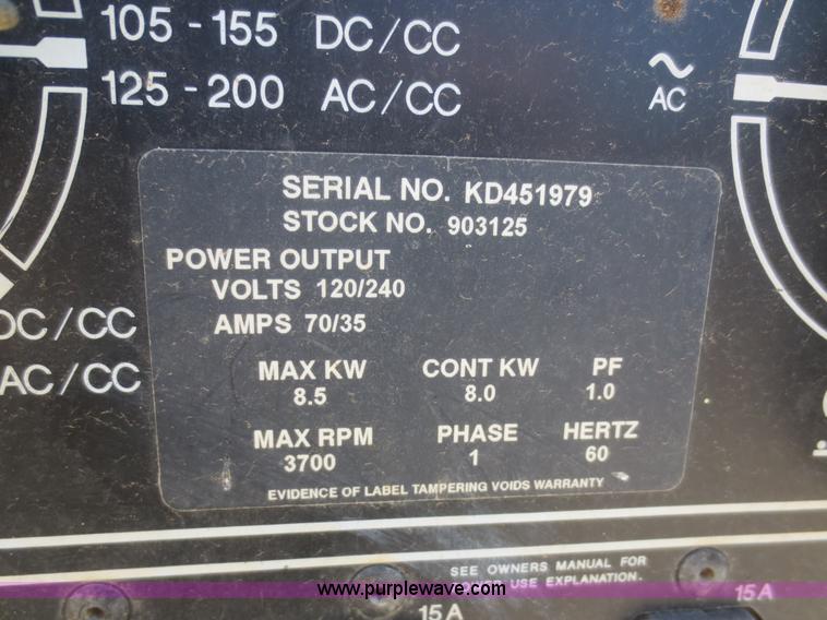 image for item AZ9212 Miller Bobcat 225G AC/DC welder/generator