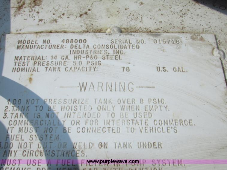 image for item F7423 Delta 78 gallon L-spahped fuel tank