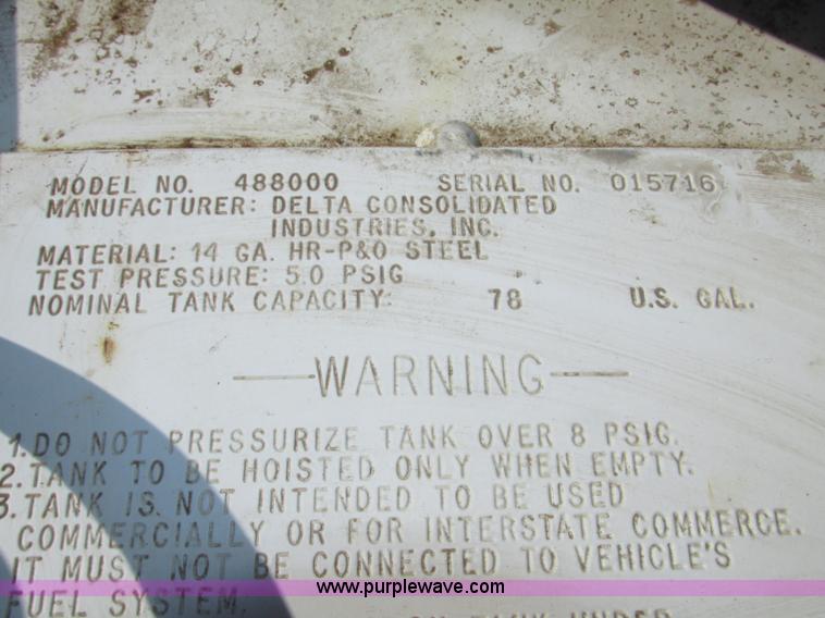 image for item F7423 Delta 78 gallon L-spahped fuel tank