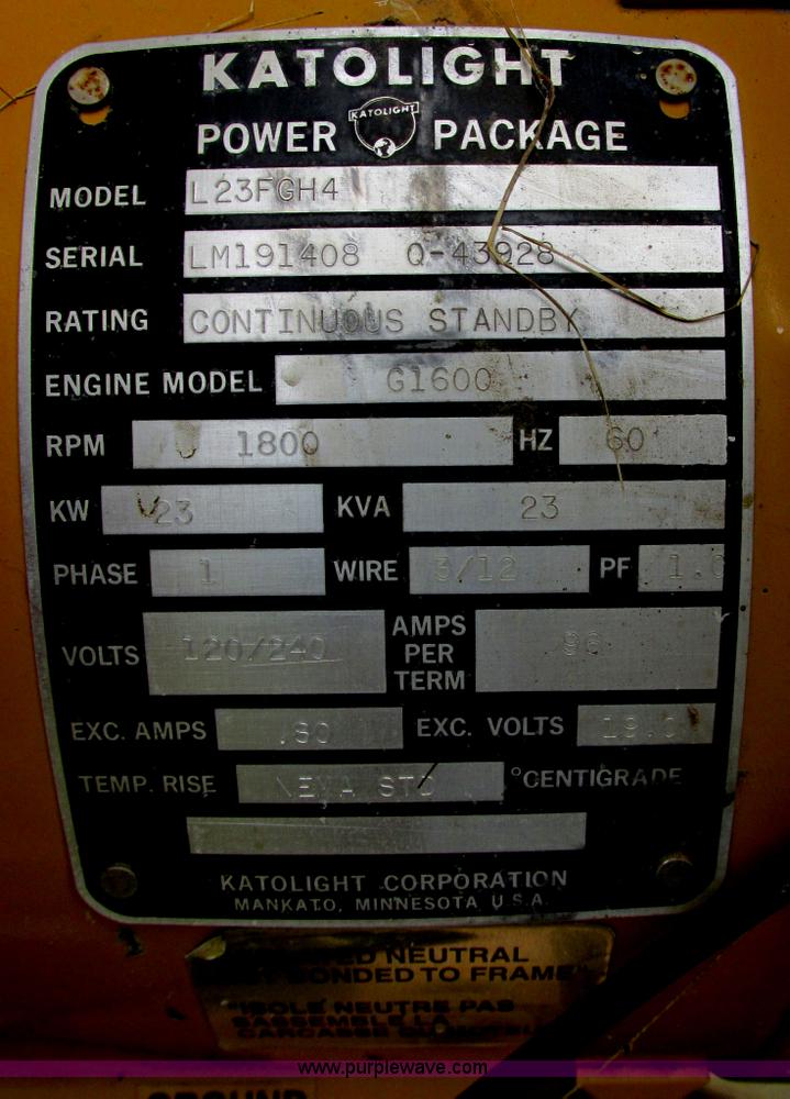 image for item I2512 Katolight L23F6H4 generator