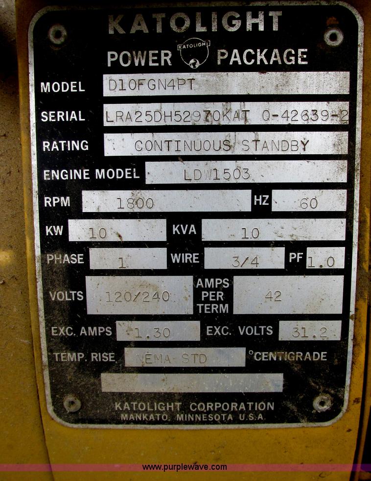 image for item I2514 Katolight D1DF6N4PT generator