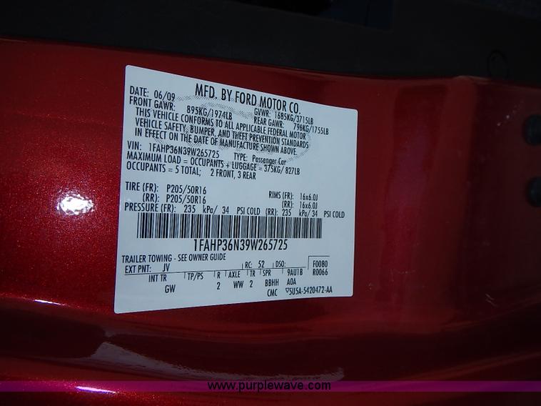 image for item I3554 2009 Ford Focus SES