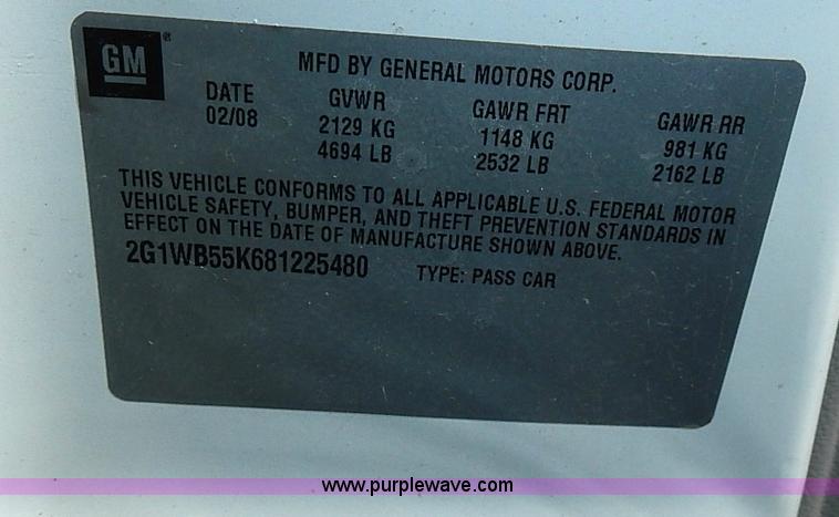 image for item I3567 2008 Chevrolet Impala LS