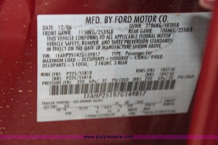 image for item I7307 2007 Ford Five Hundred Limited