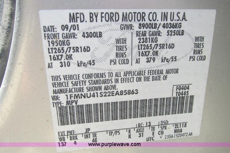 image for item I9543 2002 Ford Excursion XLT SUV