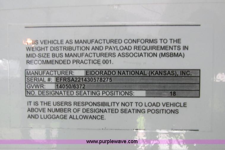 image for item I9547 2003 Ford E450 transit bus