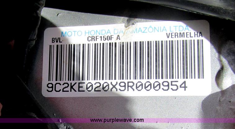 image for item J2481 2009 Honda CRF150F dirt bike