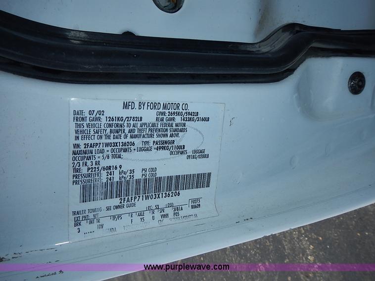 image for item I3573 2003 Ford Crown Victoria Police Interceptor