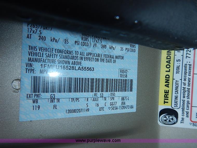 image for item J3184 2008 Ford Expedition XLT SUV