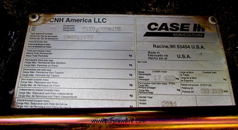 image for item A8725 2011 Case IH 9120 combine