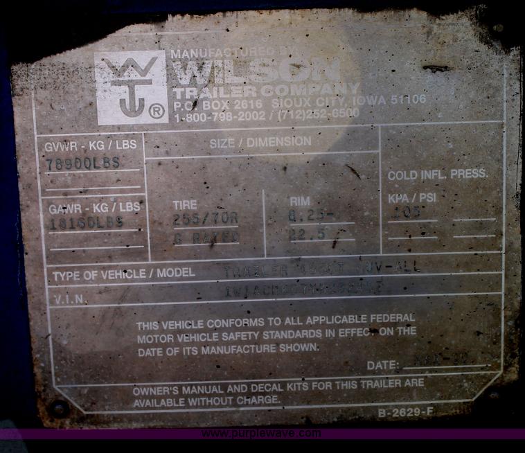 image for item C3903 2000 Wilson 4860T MUV-All trailer