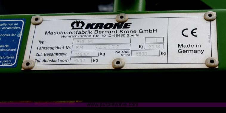 image for item C3911 2008 Krone Big M II mower conditioner
