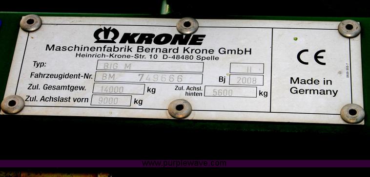image for item C3912 2008 Krone Big M II mower conditioner