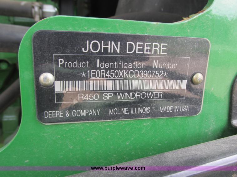 image for item I2543 2013 John Deere R450 SP self-propelled windrower