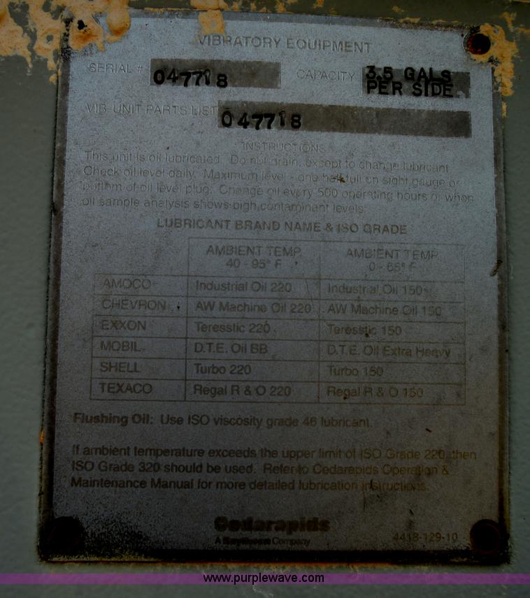 image for item H2970 1979 Cedarapids 7203-38 portable screening plant