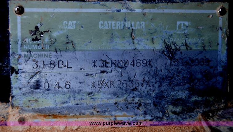 image for item H2980 2000 Caterpillar 318BL excavator