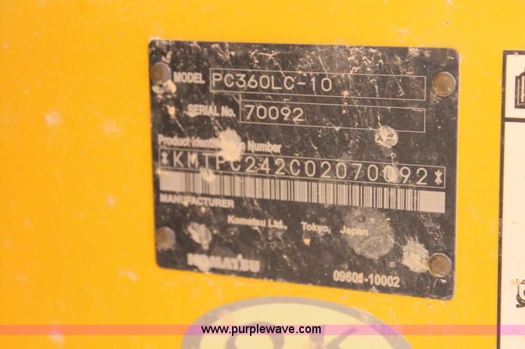 image for item H2983 2012 Komatsu PC360LC-10 excavator