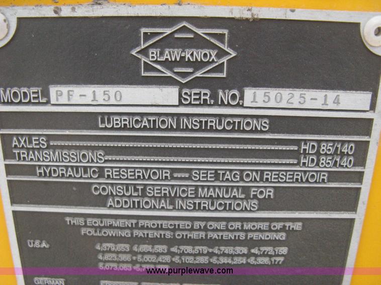image for item H5364 2001 Blaw-Knox PF150 paver
