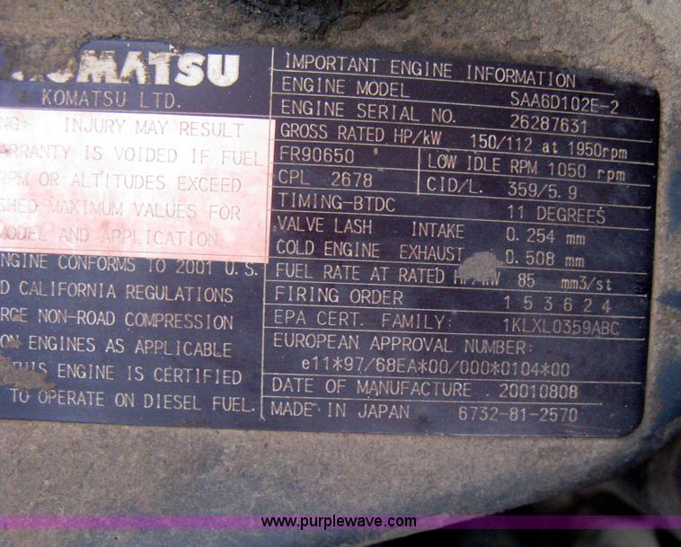 image for item H5383 2003 Komatsu PC228US-3 excavator